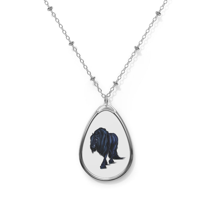 Lleuad the Kelpie - Oval Necklace