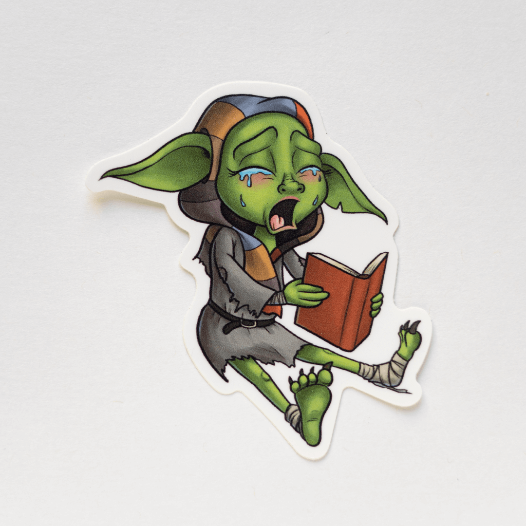 100 Pages Left Book Goblin - Vinyl Sticker